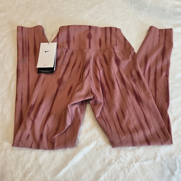 Nike One Dri-FIT Women's Training Leggings Pecan / Rose Clay (FZ7272-634) XS New - Picture 8 of 13
